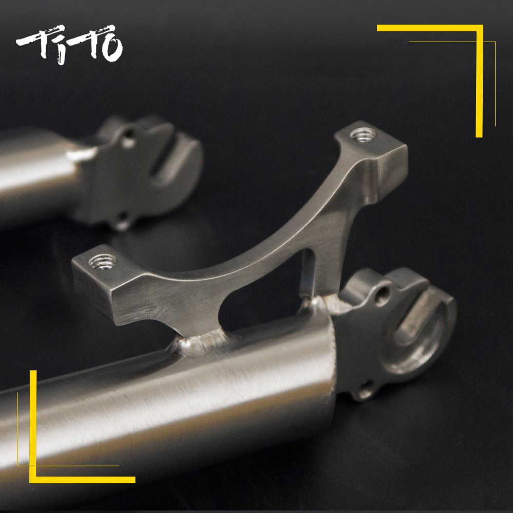 Amazon | TiTo Gr.9 MTB チタンバイク フロントフォーク ラウンド